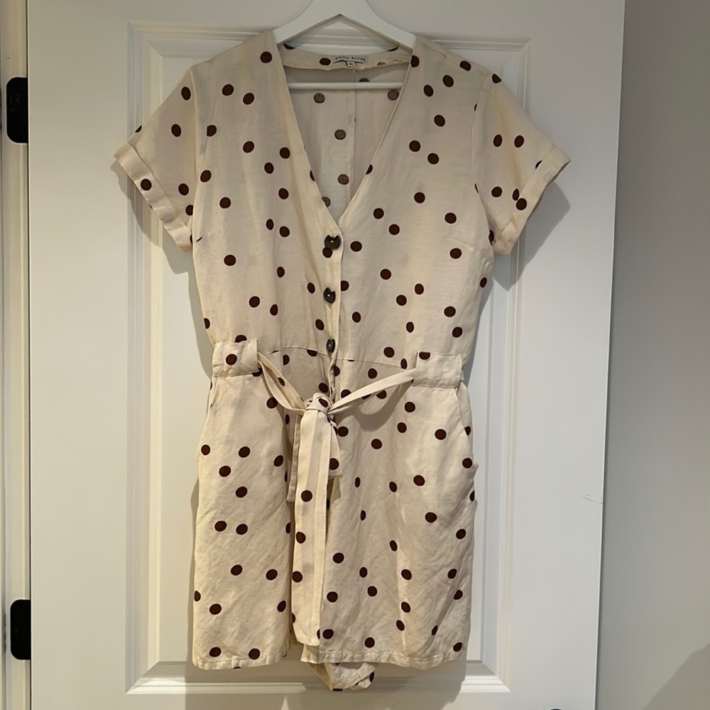 Linen Polka Dot Romper